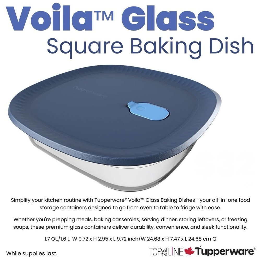Tupperware glass dish
